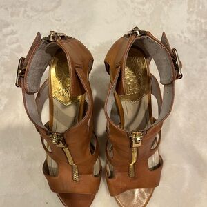 Vince Camuto Brown Leather Heeled Sandals
